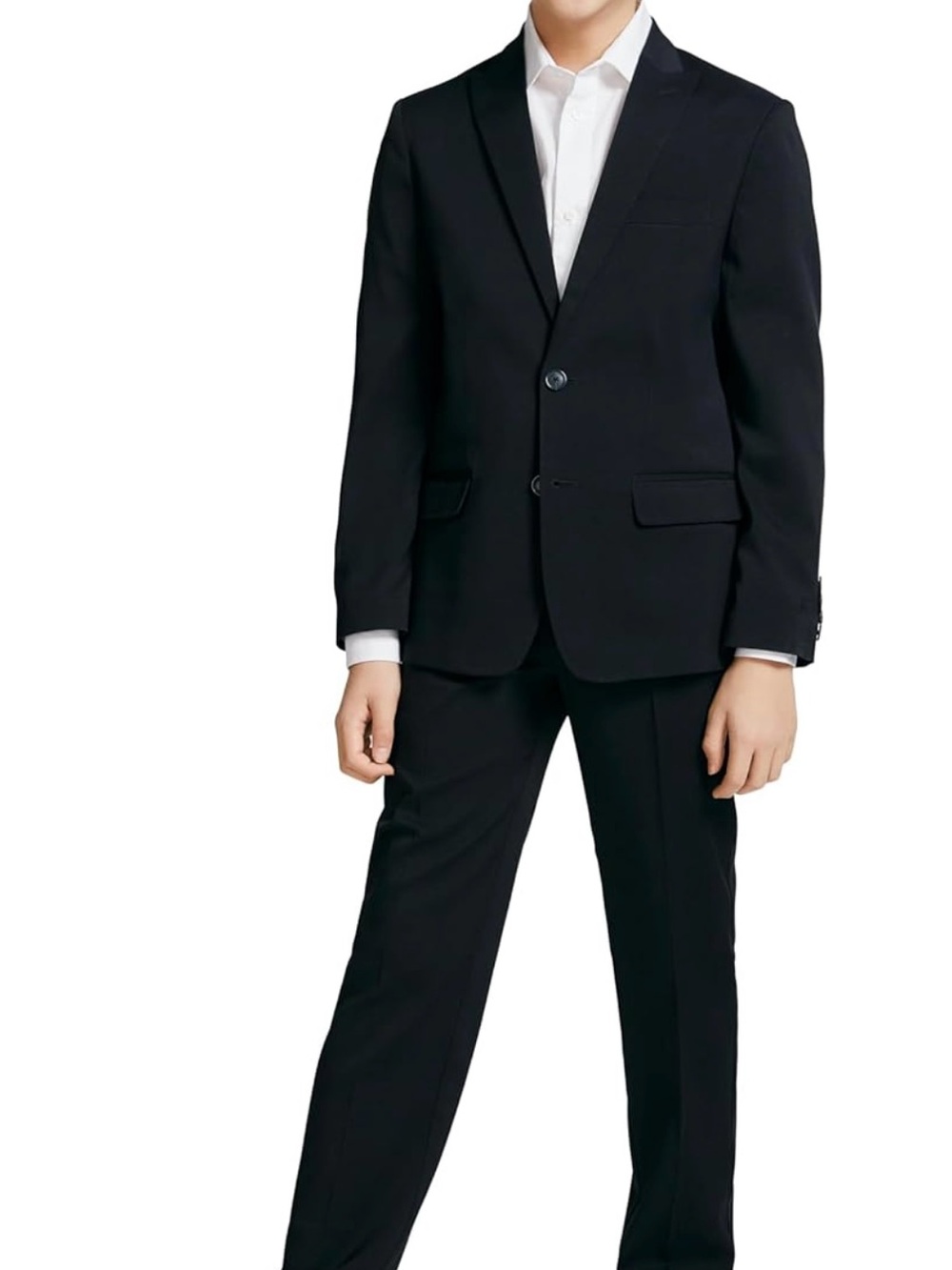 NWT Youth Big Boys Calvin Klein Slim Fit Husky Black Stretch Two-Button Suit set